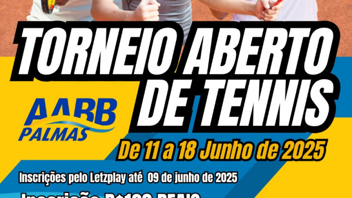 Abertas inscrições para Torneio Aberto de Tennis da AABB Palmas