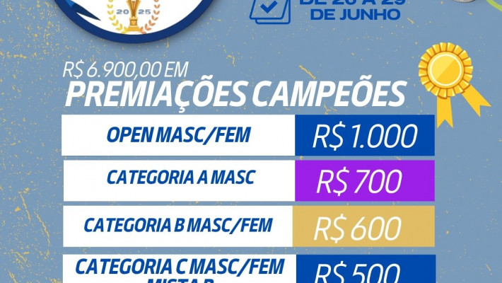 Open de Beach Tennis terá premiação em dinheiro