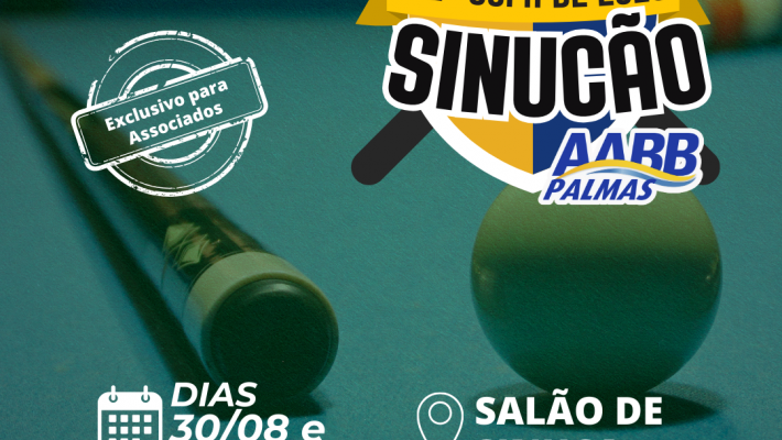 Abertas inscrições para a 2ª Copa de 2025 de Sinucão da AABB Palmas