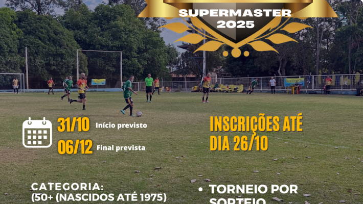 Abertas inscrições para Copa AABB Palmas de Futebol Supermaster 2025 