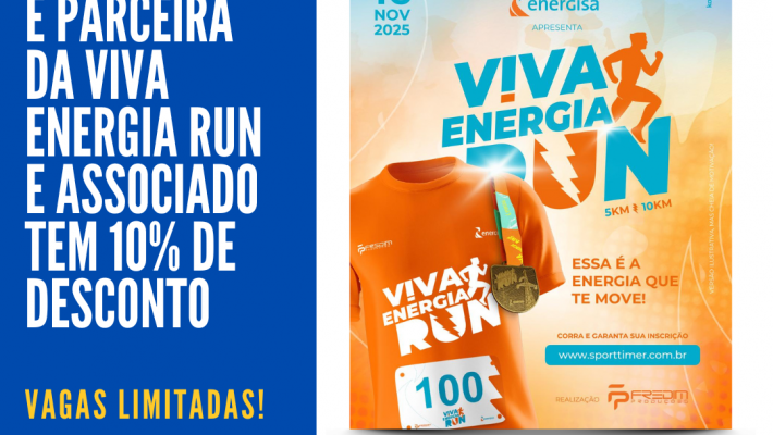 AABB Palmas é parceira da Viva Energia Run e associado ganha 10% de desconto na inscrição