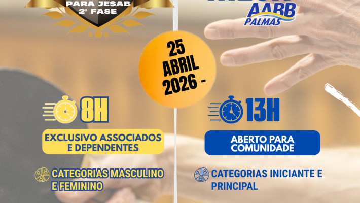 Vem aí Copa de Tênis de Mesa para Jesab e Rachão 