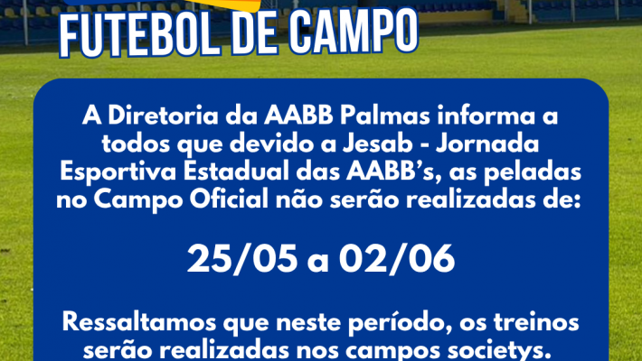Campo Oficial ficará fechado temporariamente para realização da JESAB 2026