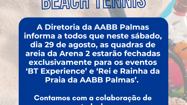 Arena 2 recebe programação especial de Beach Tennis neste sábado