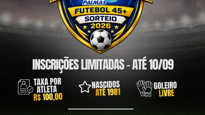 AABB Palmas abre inscrições para a Copa de Futebol 45+ de 2026