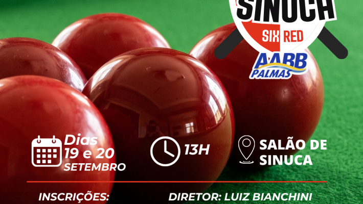 Abertas inscrições para II Copa de Sinuca SIX RED da AABB Palmas