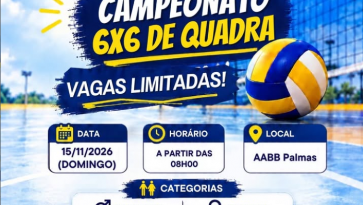 Abertas inscrições para Copa AABB Palmas 6x6 de Quadra